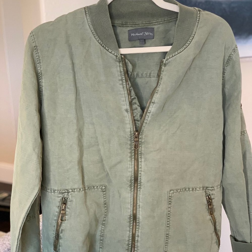 light green jacket